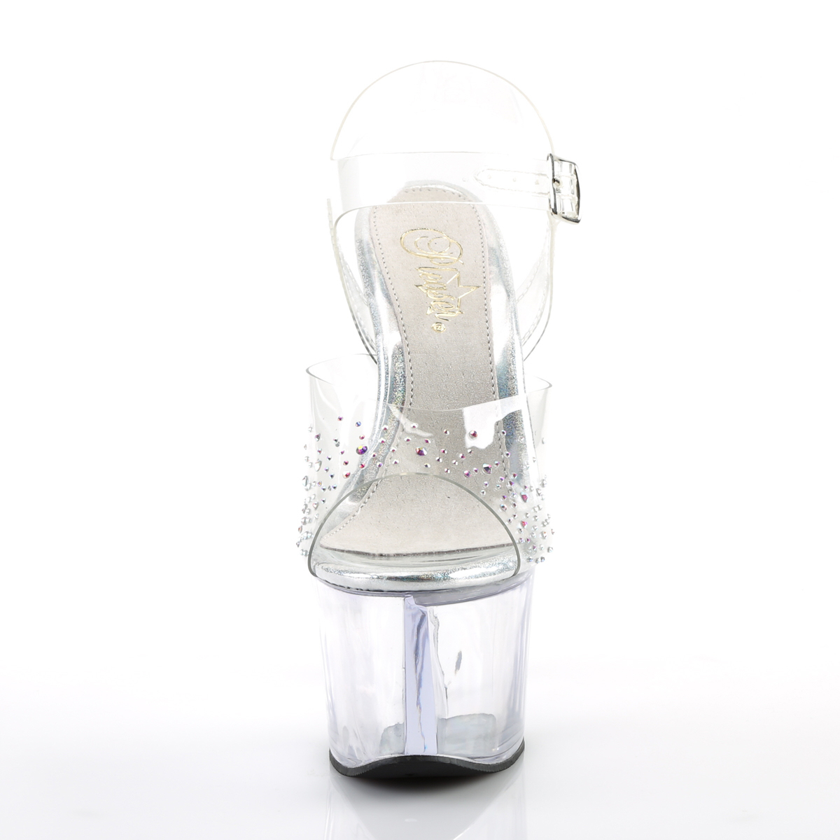 Pleaser Sky-308SD C/M - Priehľadné sandále na vysokej platforme