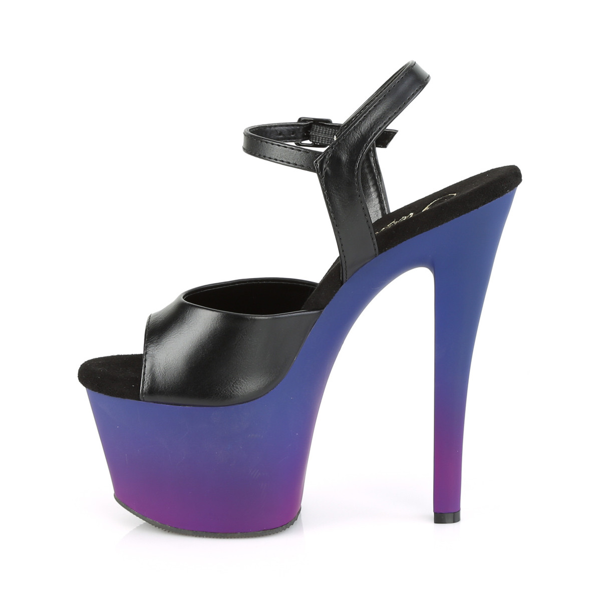 Pleaser Sky-309BP BPU/BLU-PP - Čierne sandále na vysokej platforme