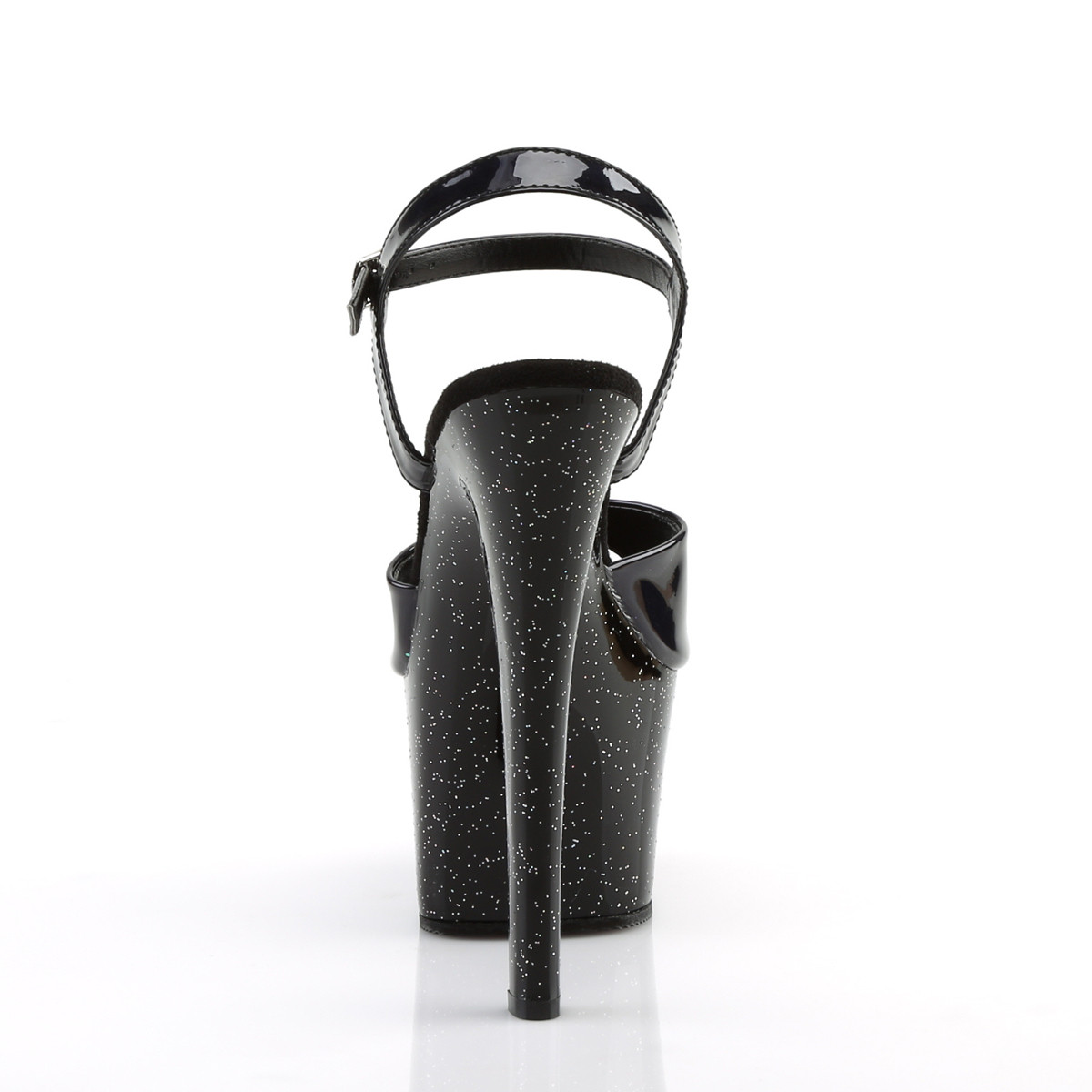 Pleaser Sky-309HG BHG/M - Lesklé čierne sandále na vysokej platforme