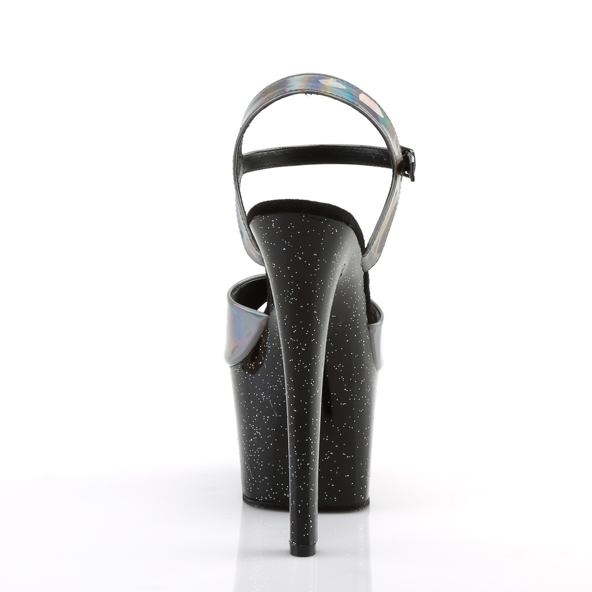 Pleaser Sky-309HG PWHG/B - Lesklé strieborné sandále na vysokej platforme