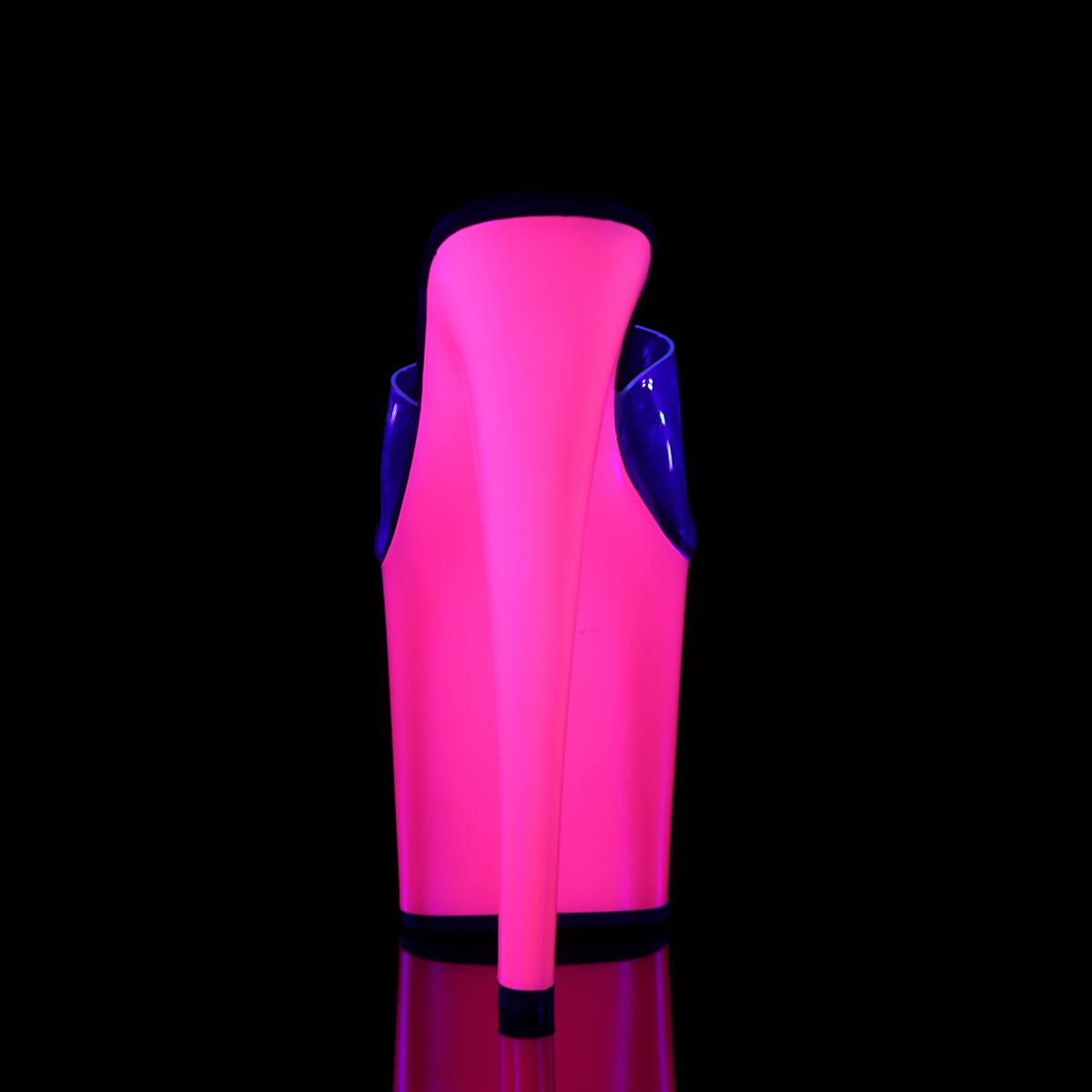 Pleaser Taboo-701UV C/NP - Priehľadné uv reaktívne sandále na vysokej platforme