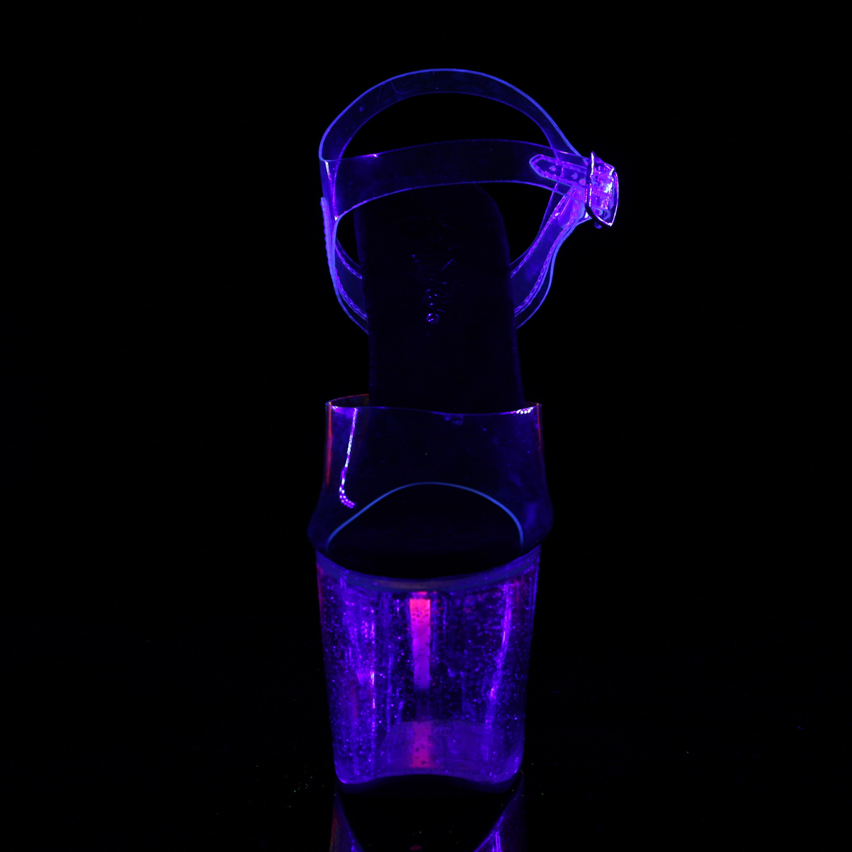 Pleaser Unicorn-708MG C-B/C - Priehľadné sandále na vysokej platforme