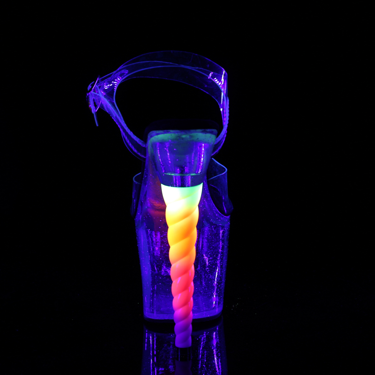 Pleaser Unicorn-708MG C-B/C - Priehľadné sandále na vysokej platforme