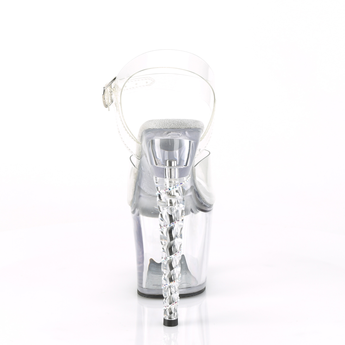 Pleaser Unicorn-708RSH C/M - Priehľadné sandále na vysokej platforme