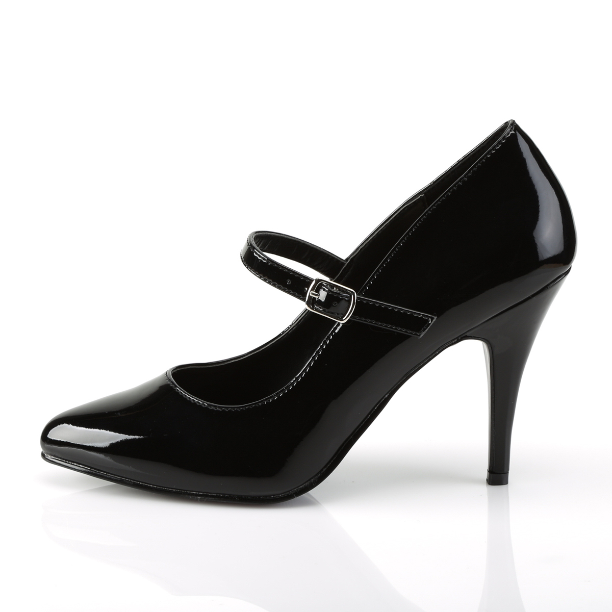 Pleaser Vanity-440 B - Lesklé čierne lodičky s remienkami na vysokom podpätku